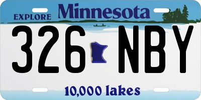 MN license plate 326NBY
