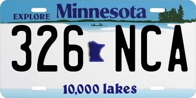 MN license plate 326NCA