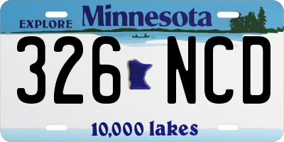 MN license plate 326NCD