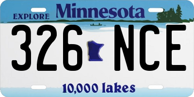 MN license plate 326NCE