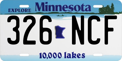 MN license plate 326NCF