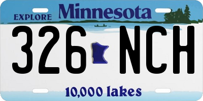 MN license plate 326NCH