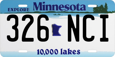 MN license plate 326NCI