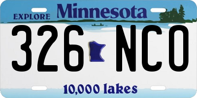 MN license plate 326NCO