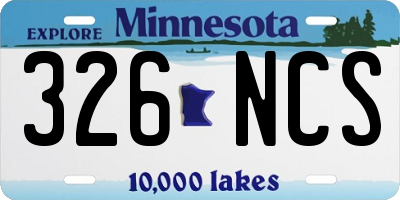 MN license plate 326NCS