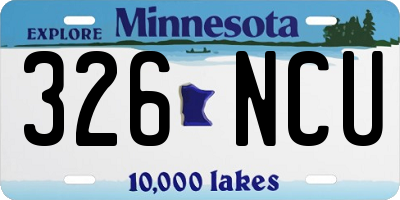 MN license plate 326NCU