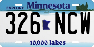 MN license plate 326NCW