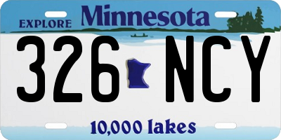 MN license plate 326NCY