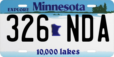 MN license plate 326NDA