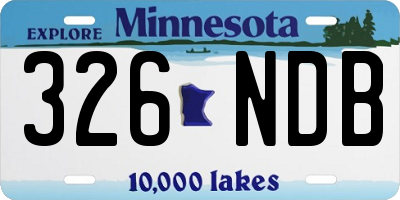 MN license plate 326NDB