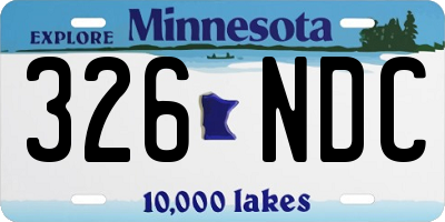 MN license plate 326NDC