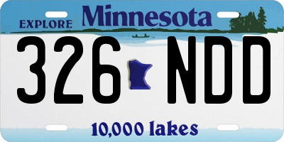 MN license plate 326NDD