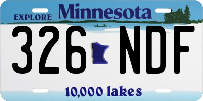 MN license plate 326NDF