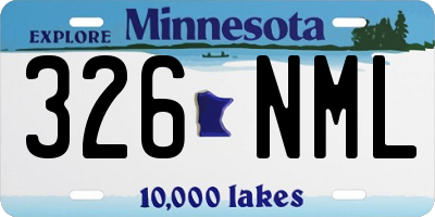 MN license plate 326NML
