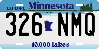 MN license plate 326NMQ