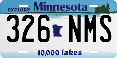 MN license plate 326NMS