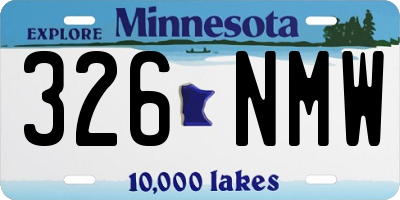 MN license plate 326NMW