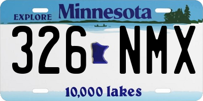 MN license plate 326NMX
