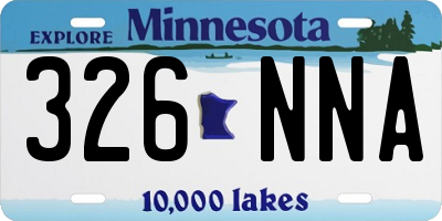 MN license plate 326NNA
