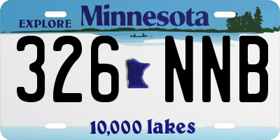 MN license plate 326NNB