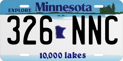 MN license plate 326NNC