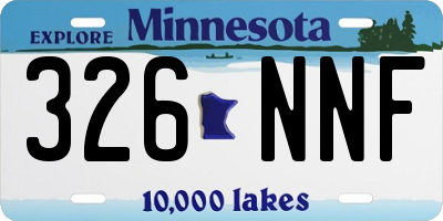 MN license plate 326NNF