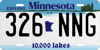 MN license plate 326NNG
