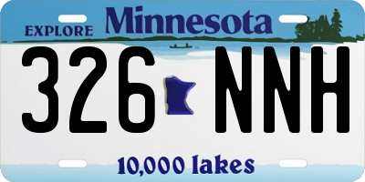 MN license plate 326NNH