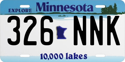 MN license plate 326NNK