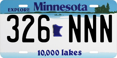MN license plate 326NNN
