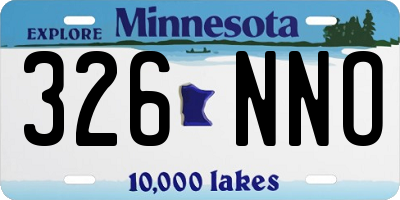 MN license plate 326NNO
