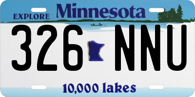 MN license plate 326NNU