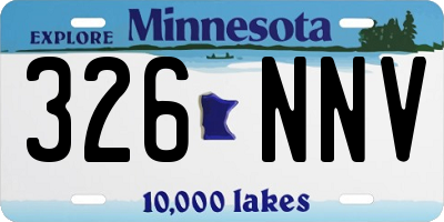 MN license plate 326NNV