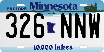 MN license plate 326NNW
