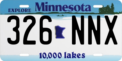 MN license plate 326NNX