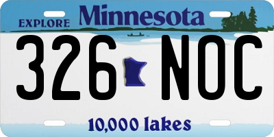 MN license plate 326NOC