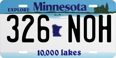 MN license plate 326NOH