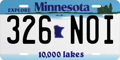 MN license plate 326NOI