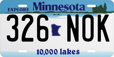 MN license plate 326NOK