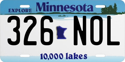 MN license plate 326NOL