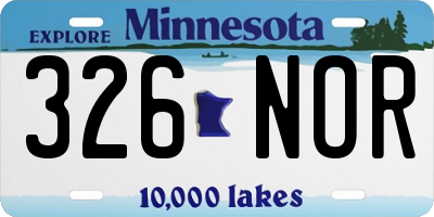 MN license plate 326NOR