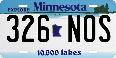 MN license plate 326NOS