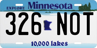 MN license plate 326NOT