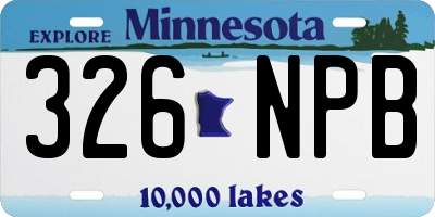 MN license plate 326NPB