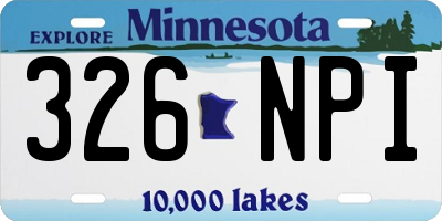 MN license plate 326NPI