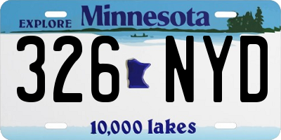 MN license plate 326NYD