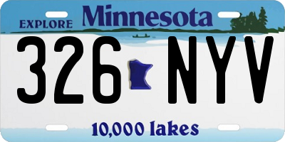 MN license plate 326NYV