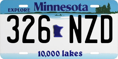 MN license plate 326NZD