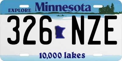 MN license plate 326NZE