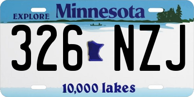 MN license plate 326NZJ